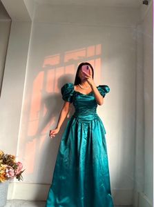 Perfect Puff Sleeves Vintage Blue Gown✨