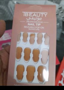 Matte Nails With Glue Sticker