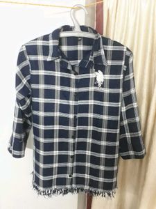 Blue Checked Shirt For Unisex