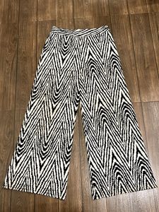Zebra Print Wide Leg Pants
