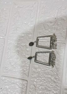 Silver Jhumka Earrings For Resin Base