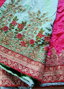 Heavy Embroidery Silk Saree With Blouse