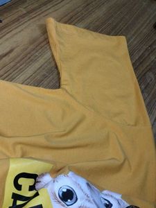 Cat Print Mustard Colour Crop Top....