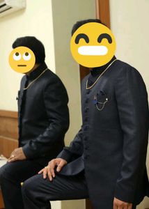 Elegant Navy Blue Bandhgala Suit