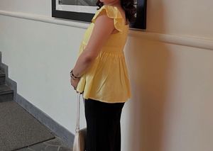 Butter Yellow Flutter Sleeve Top