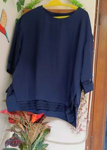 Navy Blue Oversized Top