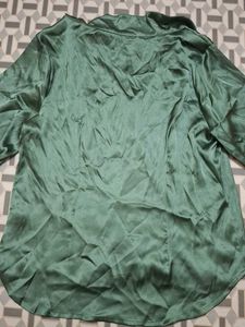Dressberry Green Satin Shirt
