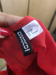 Cute Red Tie-Front Top