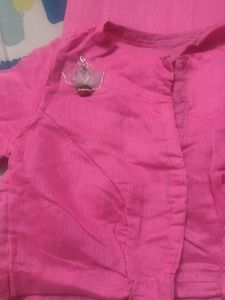 Pink Saree With Blouse Combo