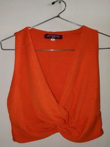 Uptownie Orange Twist Crop Top - Size S