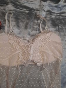 White Polka Dot Lace Cami