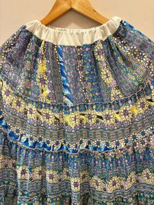 Tiered Floral Print Skirt