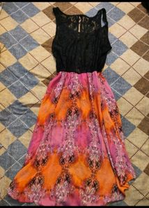 Lace Top High-Low Dress