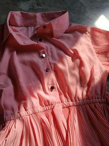 Pink Pleated Top