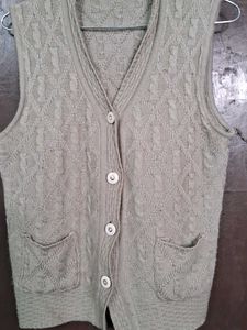Vintage Sleeveless Cardigan Vest