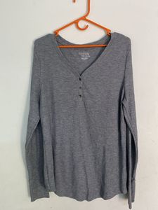 Gray Long Sleeve Top