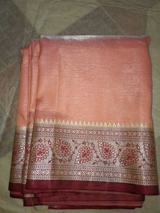 Butter Silk Saree(peach Color)