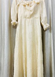 Adrene Puff Sleeves A Line Dress