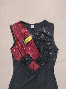 Women Black And Sequence Bodycon Mini Dress