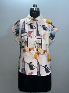 Funky Print Button-Down Shirt