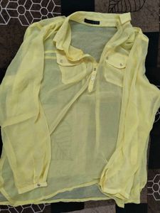 Lime Yellow Sheer &amp; Chicken Shirt