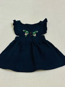 Embroidered Corduroy Mini Dress