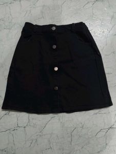 Black Button Skirt