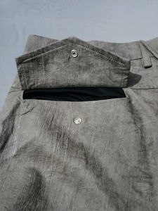 Gray Leather Textured Mens Portugese Pants