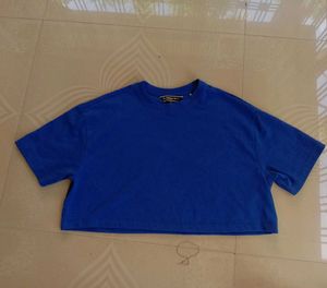 Blue Cropped T-Shirt