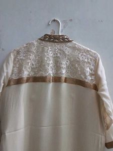 Cream Embroidered Salwar Kameez