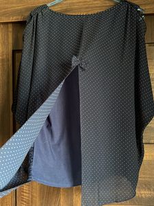 Unique Pattern Top | Blue Polka Dots
