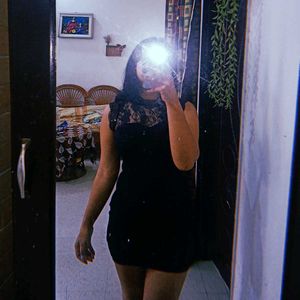 Black Body Con Dress ,With Lace At Upper Portion