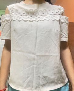White Cold Shoulder Top 😍