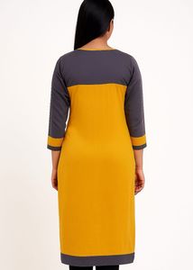 Yellow &amp; Gray Casual Dress