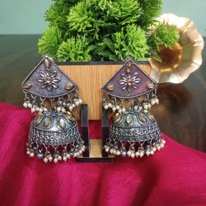 Oxidised Jhumka
