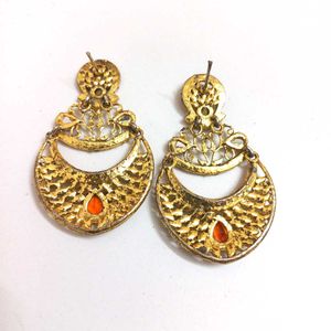 Orange Stone Earrings