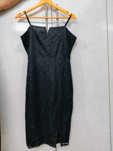 Black Strap Net Dress
