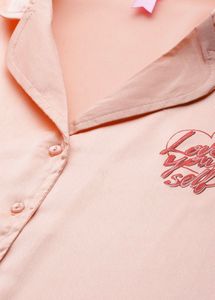 Women Peach Coloured Night Suit Set