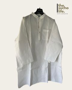 Men&#39;s White Kurta | 42 Inch | Chest - 56 In