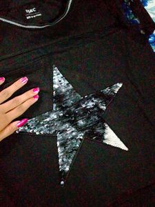 Dye C Star Sequin Top