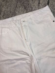 White Wide Leg Denim Jeans