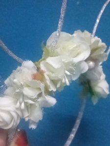 White Rose Flower Hair Band Cat Kids Girls