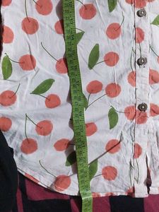New T-shirt With Treading Cherry Print