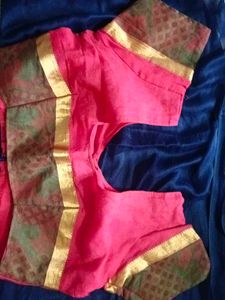 Festive Pinkish Red Lining Blouse