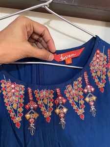 Blue One Shoulder Kurti