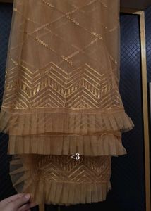 Elegant Golden Embroidered Salwar Kameez