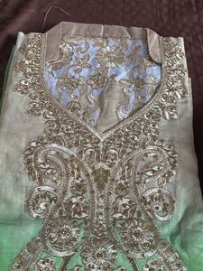 Unsitched Green Kurta Set