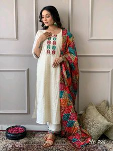 Look stylish with this our cotton schiffle chikan