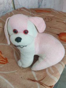 Pink &amp; White Plush Puppy