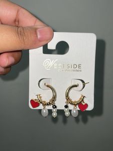 Charm Hoops - Red Black